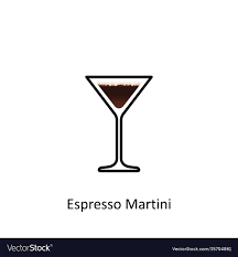 espresso martini tail icon in flat