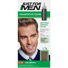 Ash brown gray short style men's wig. Just For Men Shampoo In Color Gray Hair Coloring For Men Ash Brown H 20 Walmart Com Walmart Com