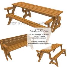 Folding Bench Picnic Table Woodworking