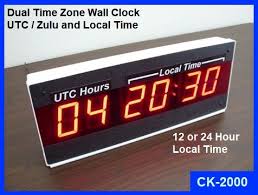 Dual Time Zone Wall Clock Led Utc