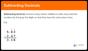 Subtracting Decimals Gcse Maths