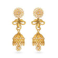 22 carat gold indian jumkha earrings