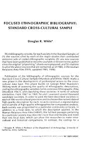 focused ethnographic bibliography standard cross cultural sample paper