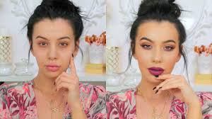 golden eyes plum lips makeup tutorial