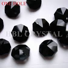 1000pcs Lot 14mm Jet Glass Prism Octagon Beads In One Hole Free