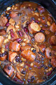 slow cooker kielbasa and barbecue beans