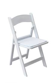 white resin folding chair with white