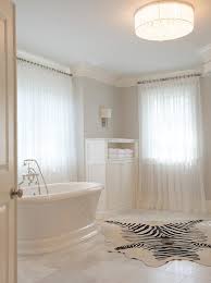 bathroom with zebra cowhide rug