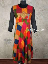 Designer Multicolor Flared Modal Kurti Embroidery And