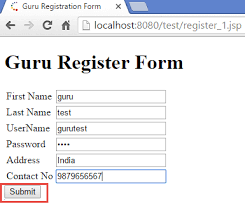 registration login form