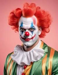 free halloween clown costume men face