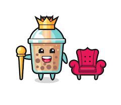 Mascot cartoon of bubble tea as a king 3309766 Vector Art at Vecteezy