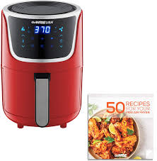 Home & kitchen › kitchen & dining › small appliances. Amazon Com Gowise Usa Electric Mini Air Fryer With Digital Touchscreen Recipe Book 1 7 Qt Up To 2 Qt Max Red Silver Kitchen Dining