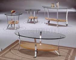 Coffee Table Set W Natural Wood Shelf