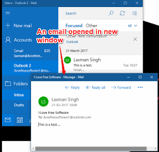 email in new window in windows 10 mail app