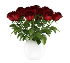 free 3d red roses with white vase model