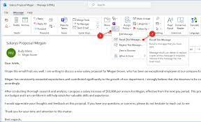 how to recall an email in outlook 365