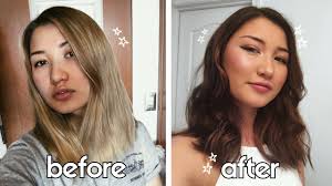 Typically, dyeing your hair blonde will require the use of bleach to lighten your hair before you can apply blonde dye. Dark Brown Hair Dyed Blonde