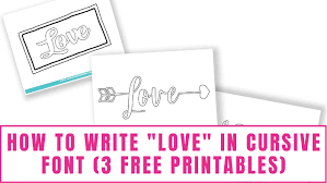 how to write love in cursive font