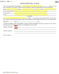 free south dakota bill of forms pdf