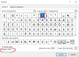 Degree Symbol In Word Excel And Powerpoint Office Watch