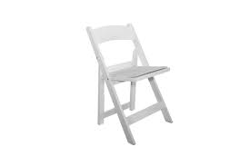 white padded resin chair a clic