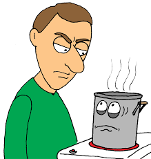 Copy the html from the code box, 3. Cartoon Man Looking At A Hot Pot On The Stove Free Image Download