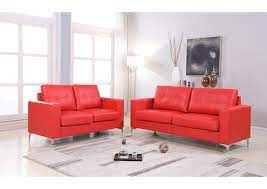 red contemporary leather sofa red