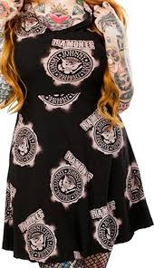 Buy The Ramones Eagle Emblem Logo Bleach Print Dress From