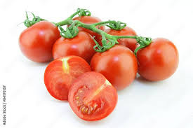 fresh ripe garden pearl tomatoes
