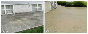 A Concrete Patio With Pressure Washing