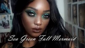 sea green fall mermaid makeup tutorial
