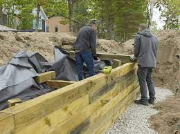 Landscape Timber Retaining Wall Rogue