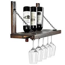 Wall Mounted Wine Rack With Glass