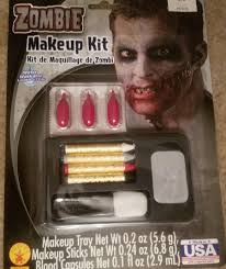 halloween zombie makeup kit with makeup