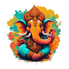 lord ganesha hindu vector colorful