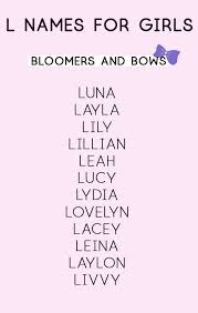 names that start with l bloomers