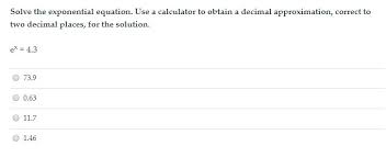 Solved Solve The Exponential Equation