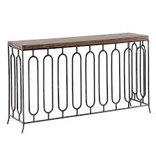 Odette Geometric Wood Iron Console Table