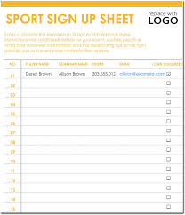 Signup Sheet Templates 40 Sheets 15 Types Word Excel