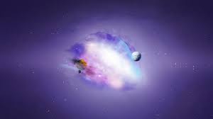 Keqing (genshin impact), long hair, purple hair, purple eyes. Purple Universe Galaxy Wallpapers 2048x1152 280207