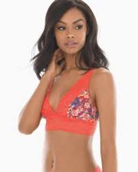 Details About Soma Bralette Xs Lace Plunge Bra Artistic Floral Wireless New