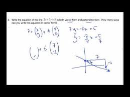 cartesian to vector equations of lines