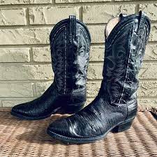 Dan Post Men's 8 E (Wide) Black Croc Alligator Leather Western Cowboy Boots  | eBay