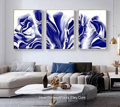 Navy Blue Abstract Painting Printable