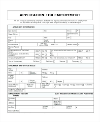 General Employment Application Template Generic Employee Application