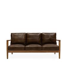 reid 3 seater leather brown natural