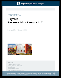 Daycare Business Plan Sample Legal Templates