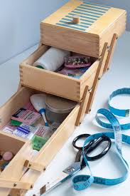 diy upcycled wooden sewing box with