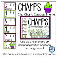 Champs Classroom Management Posters Cactus Theme